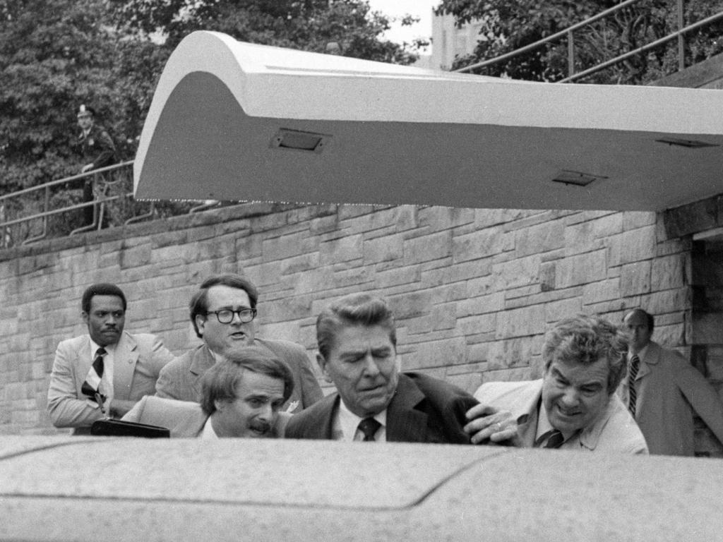 The chaotic scenes when Ronald Reagan was shot were captured on camera. Picture: Supplied