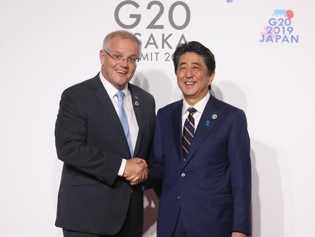 Scott Morrison has spoken to Japan’s Prime Minister Shinzo Abe regarding Mr Sigley’s disappearance. Picture: AFP