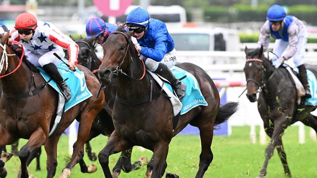 Broadsiding wins the Group 2 BRC Sires' Produce. Picture: Grant Peters - Trackside Photography.