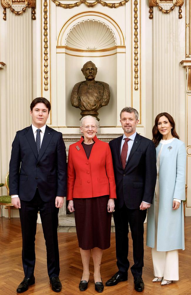 Prince Christian, Queen Margrethe II of Denmark, Crown Prince Frederik, Crown Princess Mary. Picture: Kongehuset