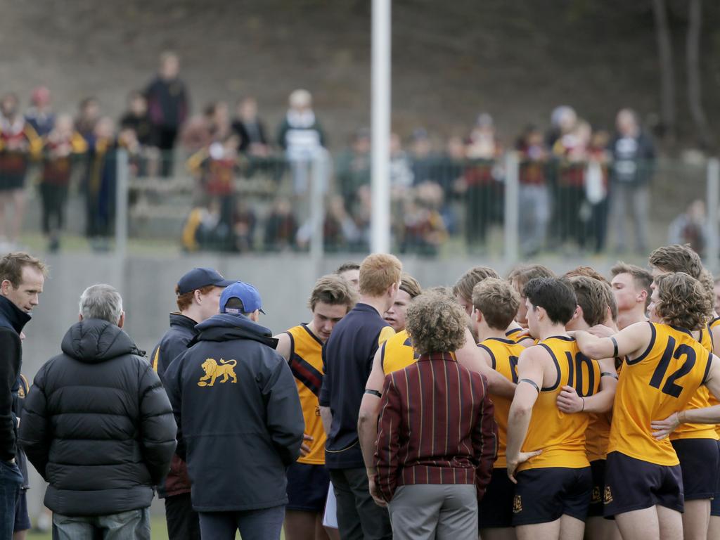 Hutchins 1st XVIII versus Scotch Oakburn in the Sports Association of Independent Schools Australian Rules grand final. Picture. PATRICK GEE