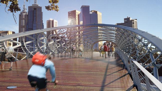 A new pedestrian and cyclist bridge linking parks on both sides of the Yarra River has been proposed in a Melbourne City Council plan.