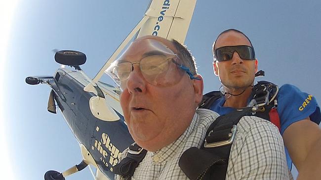 Grandparents Paul and Lyn Conlon tick off skydiving from their bucket ...