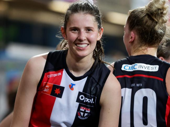 Rene Caris in good spirits post match. Picture: Getty Images