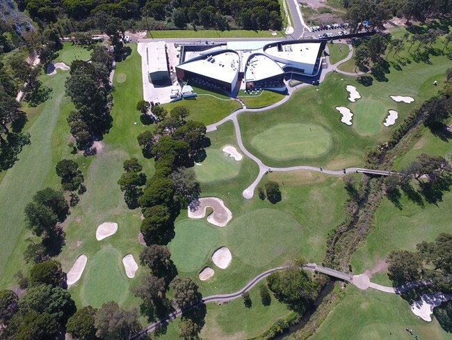 Drone shot of Strathfield Golf Club and greens.