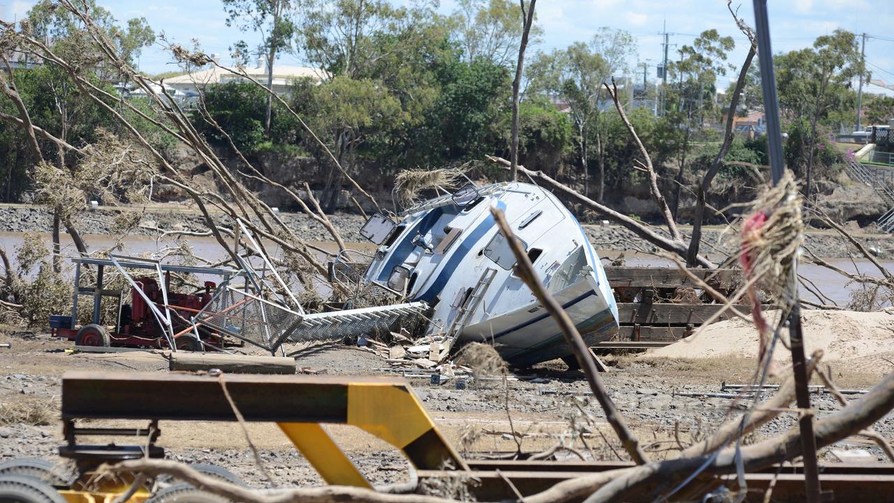 News Courier Mail, Bundaberg 4.2.2013, Bundaberg iSlipway is blocked with rubbish from the flood Photo Paul Beutel