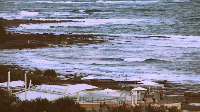 Man-made saltwater pool meets the natural ocean, Kings Beach, Caloundra.