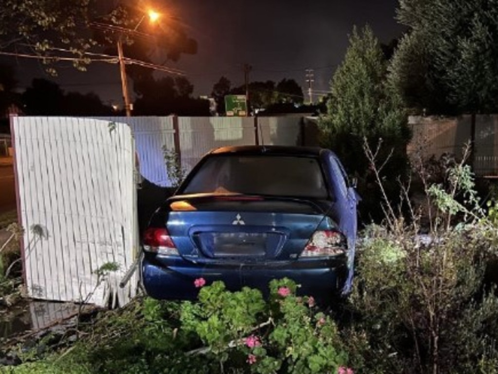 A driver will face traffic charges after crashing into the front of a house at Flinders Park, Adelaide, on May 12, 2024. Picture: SAPOL