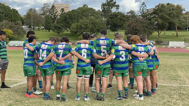 GPS gather themselves at halftime against Uni.