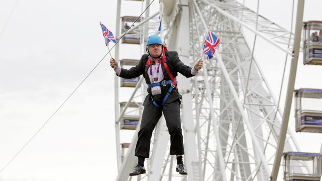 Boris Johnson promotes the London Olympics in 2012 while he was mayor. Picture: Getty Images