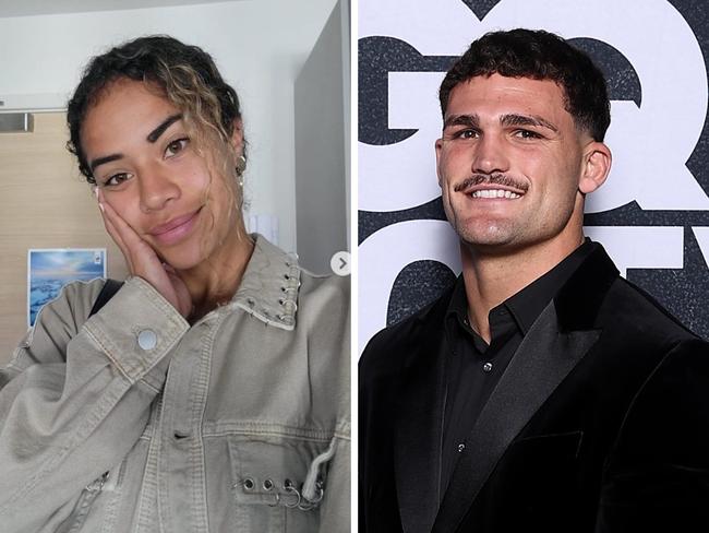 Mary Fowler and Nathan Cleary. Photo: GQ Awards and Instagram, Mary Fowler.