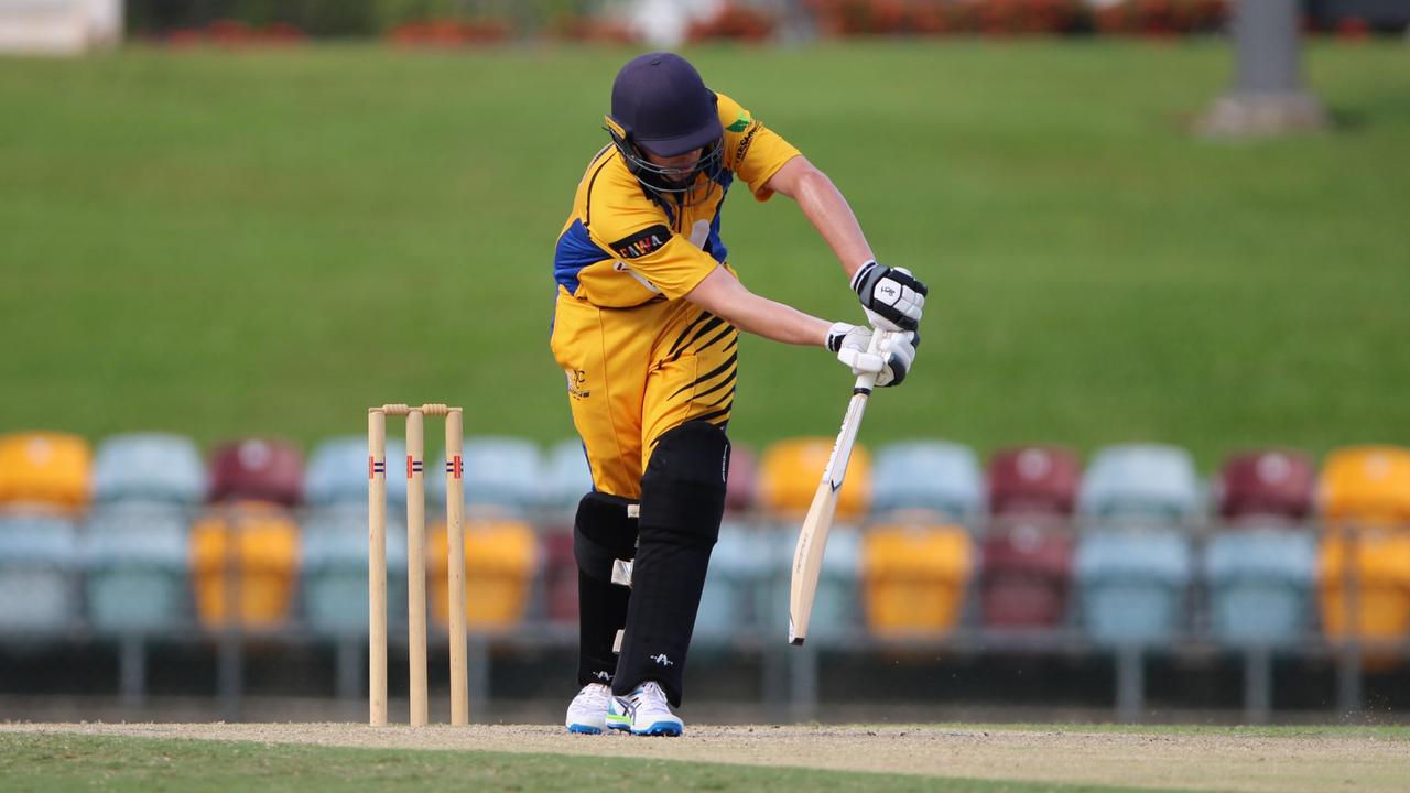 Norths Aidan Firman batting against Atherton in Cricket Far North's first grade at Cazalys Stadium. Picture: Jake Garland