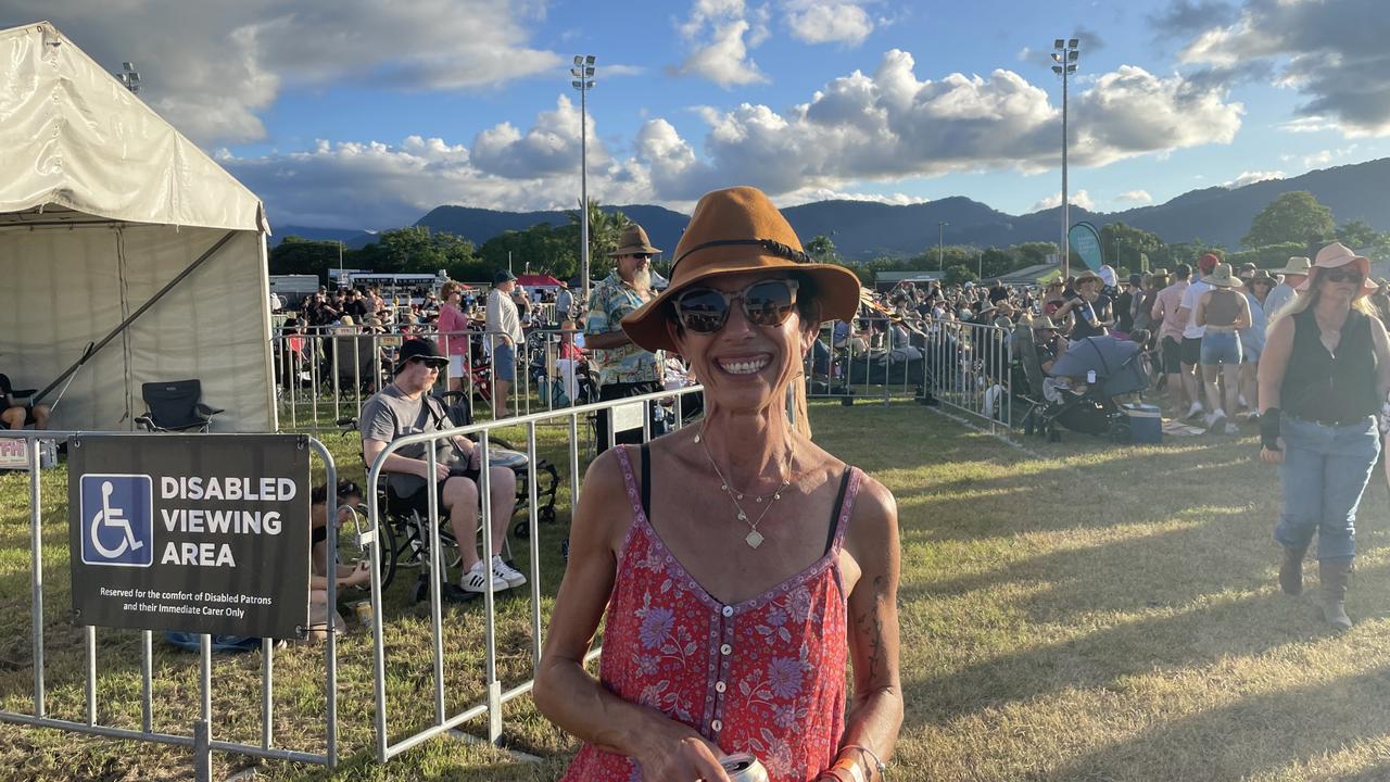 Bronwyn Murphy shows us just how happy she is to be back at a festival as she attends Red Hot Summer Tour 2022 at Cairns Showgrounds.