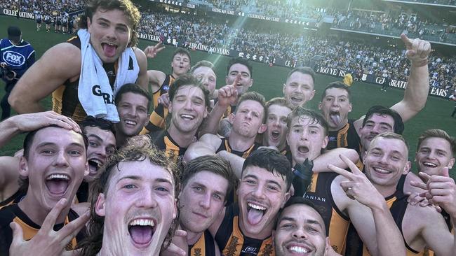 Hawthorn Football Club players after their win on Sun 11 Aug Picture: Facebook