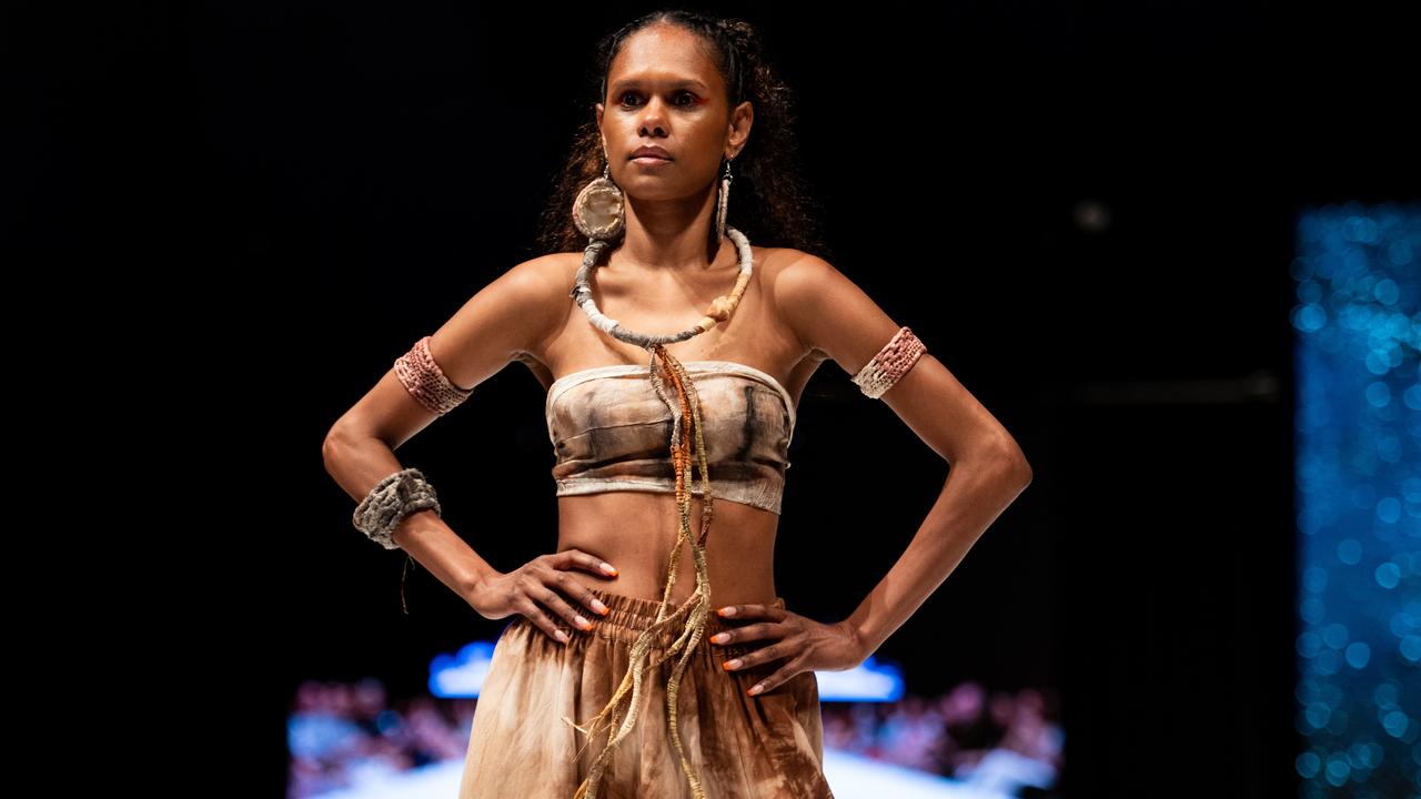 2024 Country to Couture at the Darwin Convention Centre showcases hand-designed First Nations fashion. Picture: Pema Tamang Pakhrin