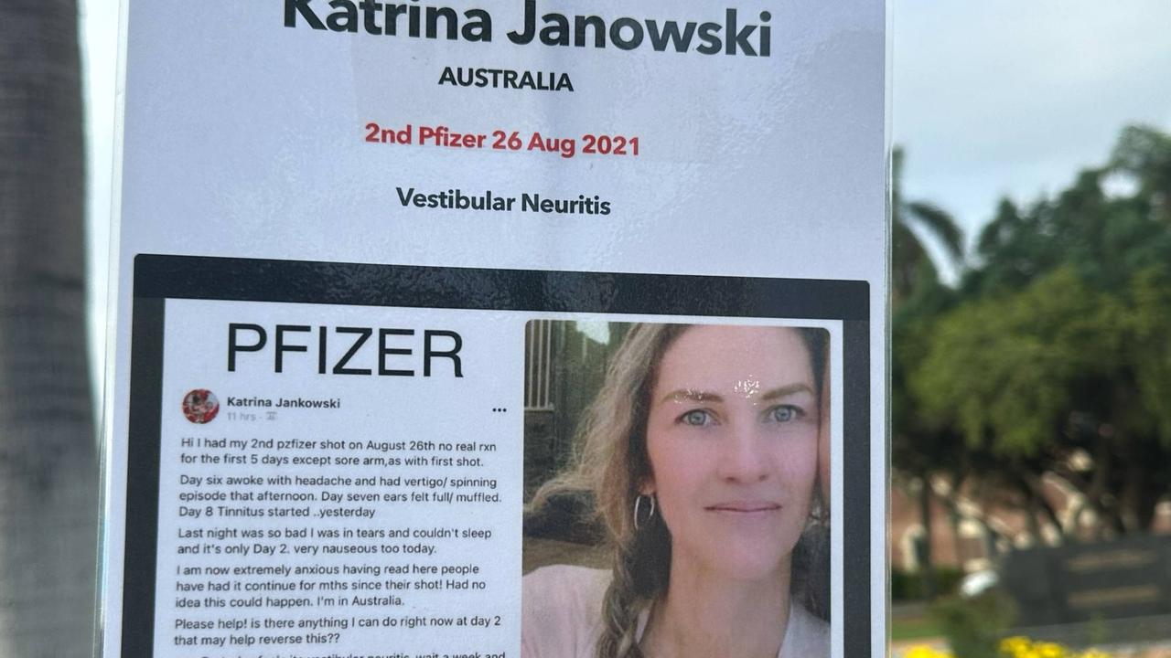 Covid anti-vax display takes over Bundaberg park