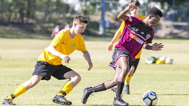 Marsden SHS in action during a Queensland Schools Premier League Football match - Picture: Richard Walker