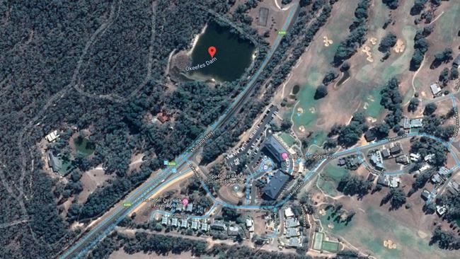 O'Keefes Dam on Midland Hwy in Creswick, Victoria.