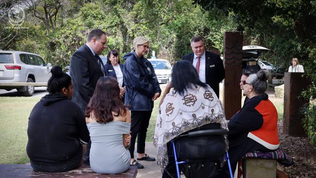 Colleen Walker Craig's mother and family members speak to Detective Superintendent Danny Doherty, the State Crime Command’s Homicide Squad Commander, during the appeal.