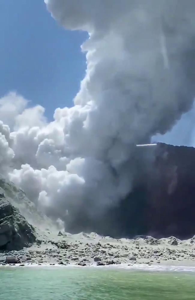 White Island’s volcano erupting. Picture: Michael Schade