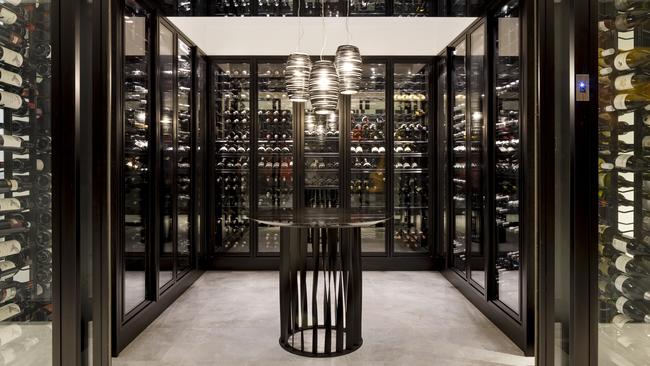 The impressive temperature-controlled wine cellar and tasting room.