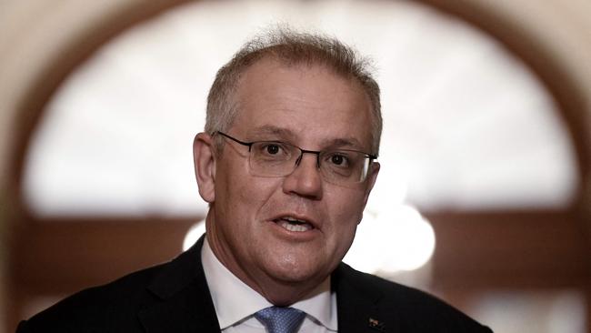 Australian Prime Minister Scott Morrison in Washington, DC on September 22, 2021. (Photo by Olivier DOULIERY / AFP)