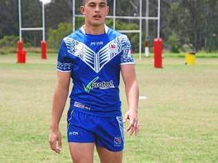 COMPETITION: Maroons forward Dylan Napa during the Queensland State of Origin team training session. Gympie rugby league product Tino Fa'asuamaleaui says he has modelled his game off the hard running forward.