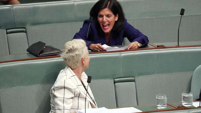 Sharing a laugh with Kerryn Phelps. Picture: Gary Ramage