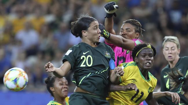 Australia's Sam Kerr, top left, led the Matildas in the 2019 FIFA Women’s World Cup. Picture: Laurent Cipriani