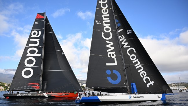 LawConnect has clinched the 2023 Sydney to Hobart race beating Andoo Comanche by just 51 seconds. Picture: Steve Bell/Getty Images