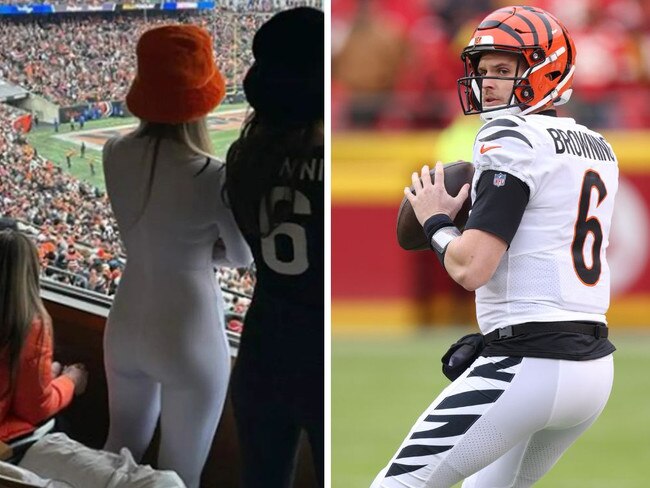 Hours after going viral for her game-day jumpsuit, Jake Browning’s girlfriend, Stephanie Niles, reflected on what’s been an “insane” year for the couple. Picture: Supplied