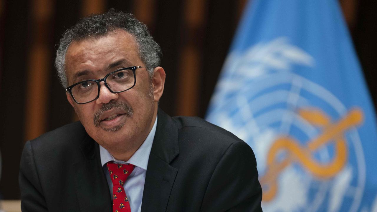 WHO Director-General Tedros Adhanom Ghebreyesus attending the 147th session of the WHO Executive Board held virtually by videoconference, amid the COVID-19 pandemic, caused by the novel coronavirus. Picture: Christopher Black/AFP