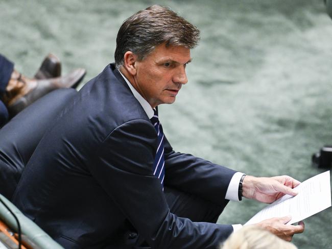 Shadow Treasurer Angus Taylor had ambitious plans for the indexation of tax thresholds, but was overruled. Picture: NewsWire / Martin Ollman