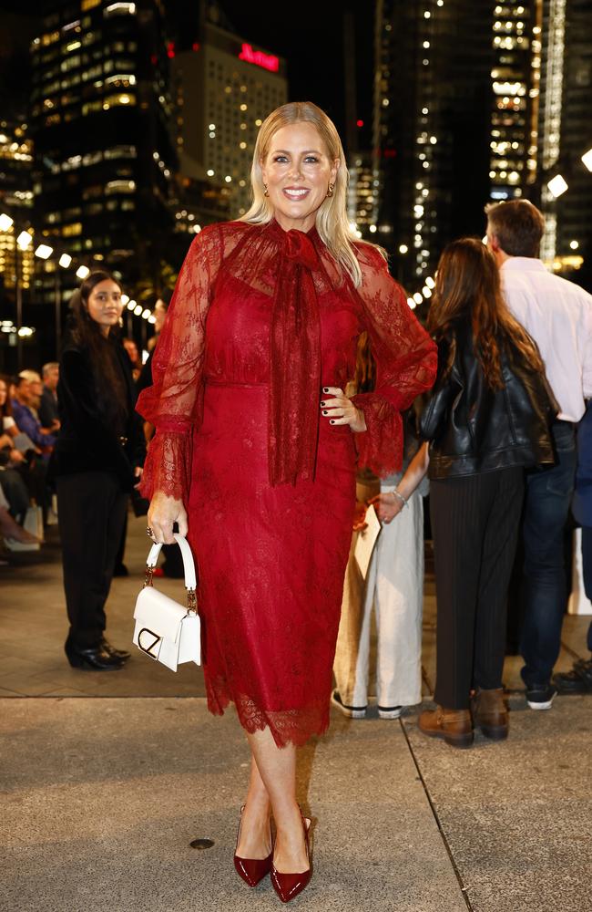 Samantha Armytage at the Carla Zampatti 60th anniversary runway show, during Australian Fashion Week 2025 at the MCA Lawn in The Rocks. Picture: Jonathan Ng