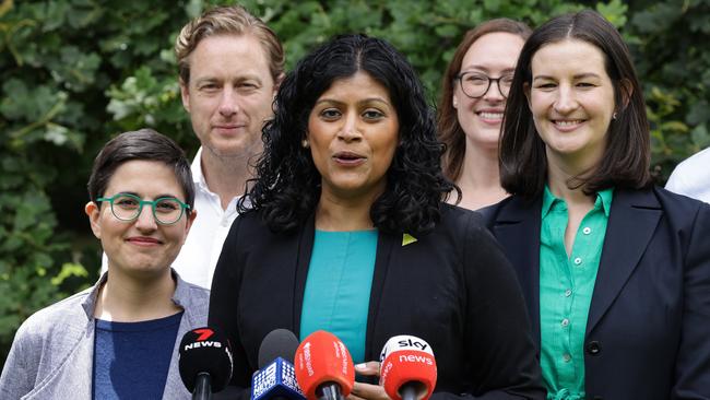 Victorian Greens Party leader Samantha Ratnam is hailing a ‘historic’ result for the Greens in Victoria. Picture NCA NewsWire / Ian Currie