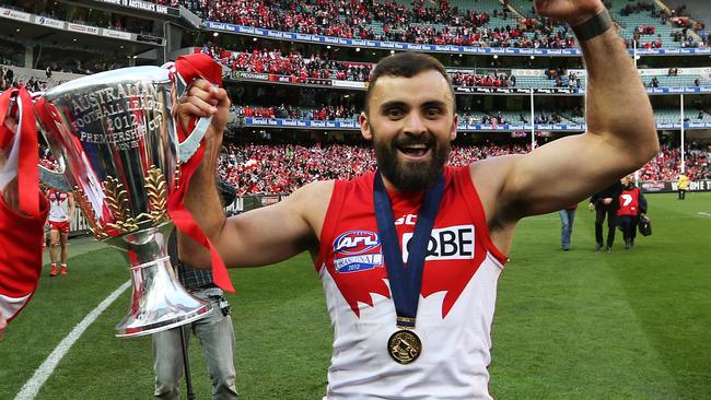 AFL Grand Final - Sydney Swans v Hawthorn at the MCG. 'Kenny and Rhyce Shaw with the cup.