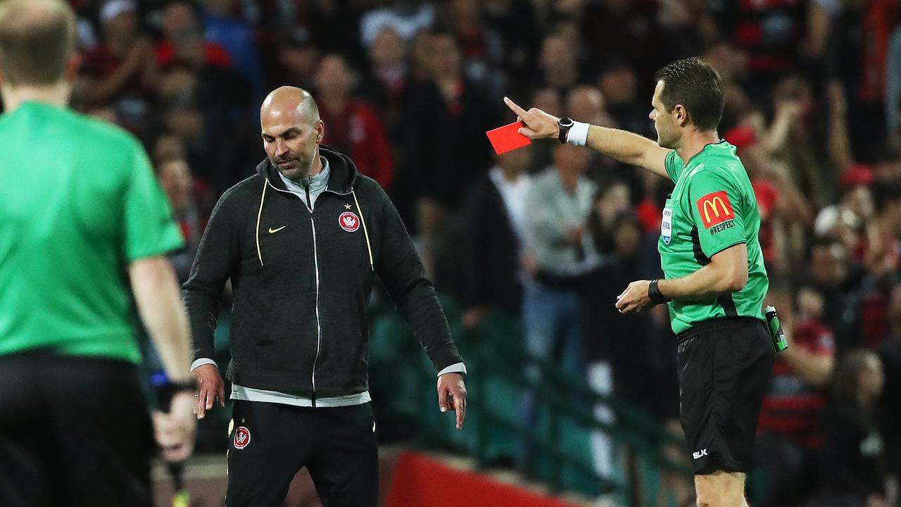 Wanderers coach Markus Babbel gets red card after goal disallowed using VAR