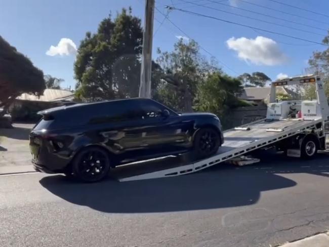 Police recover a stolen car as part of Operation Trinity.