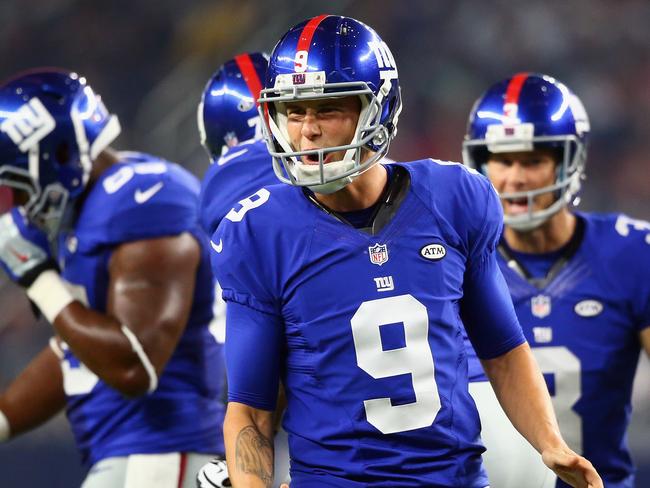 ARLINGTON, TX - SEPTEMBER 13: Brad Wing #9 of the New York Giants at AT&T Stadium on September 13, 2015 in Arlington, Texas. (Photo by Ronald Martinez/Getty Images)