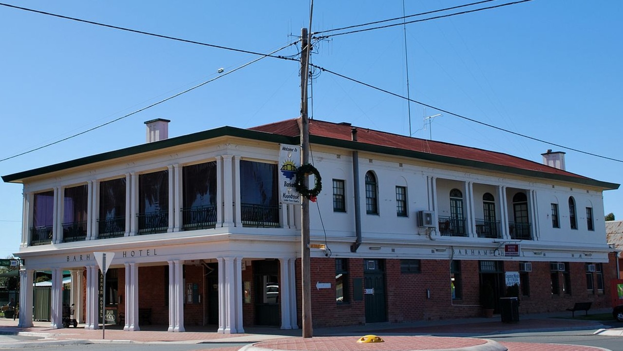 Built in 1901, the Barham Hotel in the southwestern Riverina district has a large public bar and 14 hotel rooms. Picture: Supplied