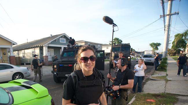 WNBL CEO Jennie Sager shooting a discovery film she created and produced in 2009.