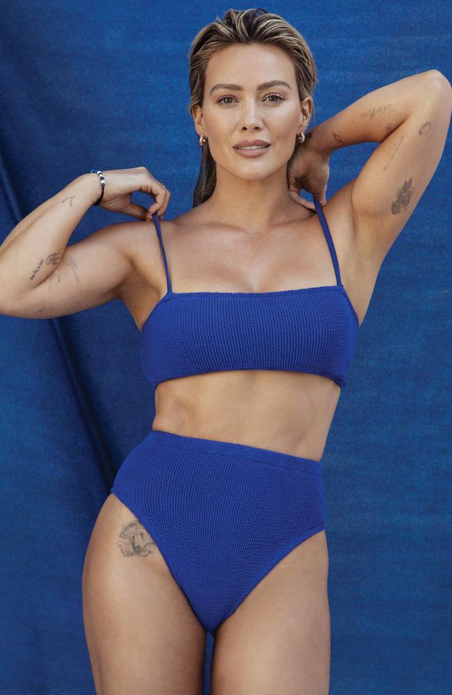 The US actress wore a blue bikini in the photos.