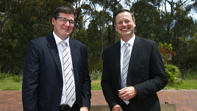 Manly CEO Joe Kelly with chairman Scott Penn. Picture: Bradley Hunter