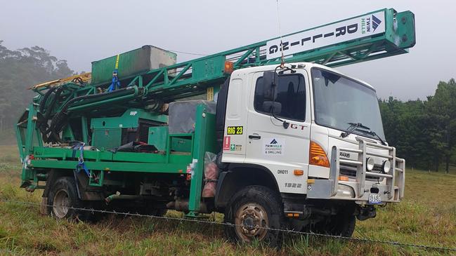 A Twin Hills Engineering and Drilling truck at Dalrymple Heights in June 2023. Picture: Contributed