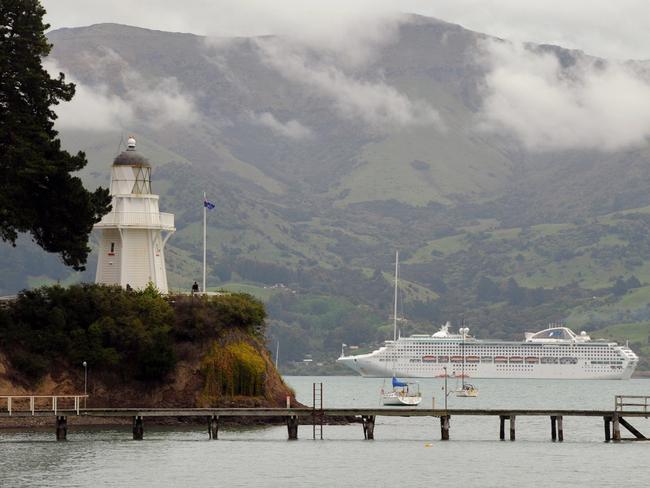 Princess’ Sun Princess during visit to the village of Akaroa, near Christchurch on the South Island of New Zealand. Picture: Princess Cruises