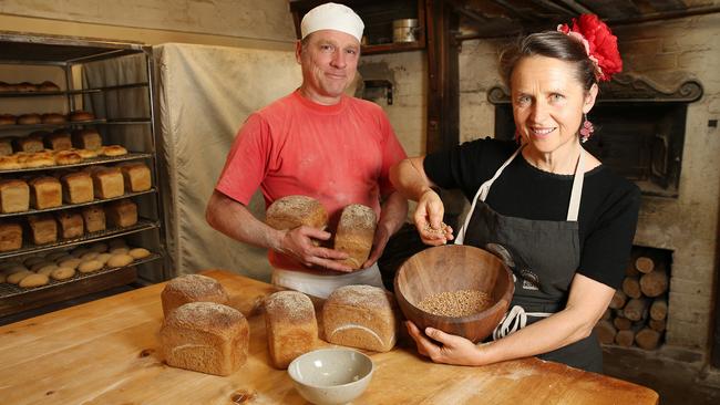 RedBeard Bakery’s Thais Sansom and John Reid source their wholemeal flour from Victorian farm Burrum Biodynamics. Picture: ANDY ROGERS