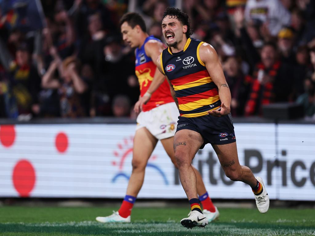 Izak Rankine proved again he is worth every cent as the forward lit up the Adelaide Oval on Sunday night. Picture: James Elsby/AFL Photos via Getty Images.