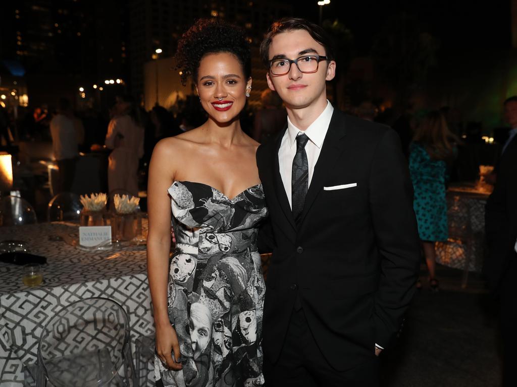 Nathalie Emmanuel and Isaac Hempstead attend the Premiere of HBO’s “Game Of Thrones” Season 7 after party at Walt Disney Concert Hall on July 12, 2017 in Los Angeles, California. Picture: Getty