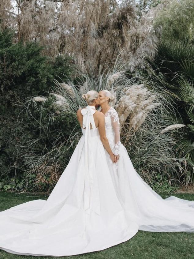 Richmond AFLW star Katie Brennan and Olivia Christie wed in Palm Springs. Picture: Instagram