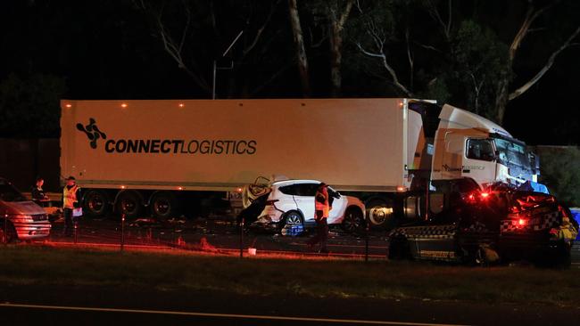 A Connect Logistics truck was involved in the fatal Eastern Freeway crash. Picture: Aaron Francis/The Australian